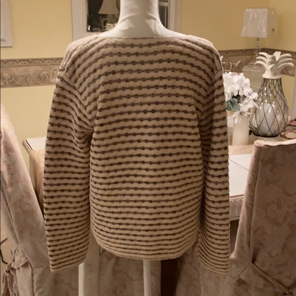 Boxy cardigan sweater cream and beige medium - Picture 5 of 10